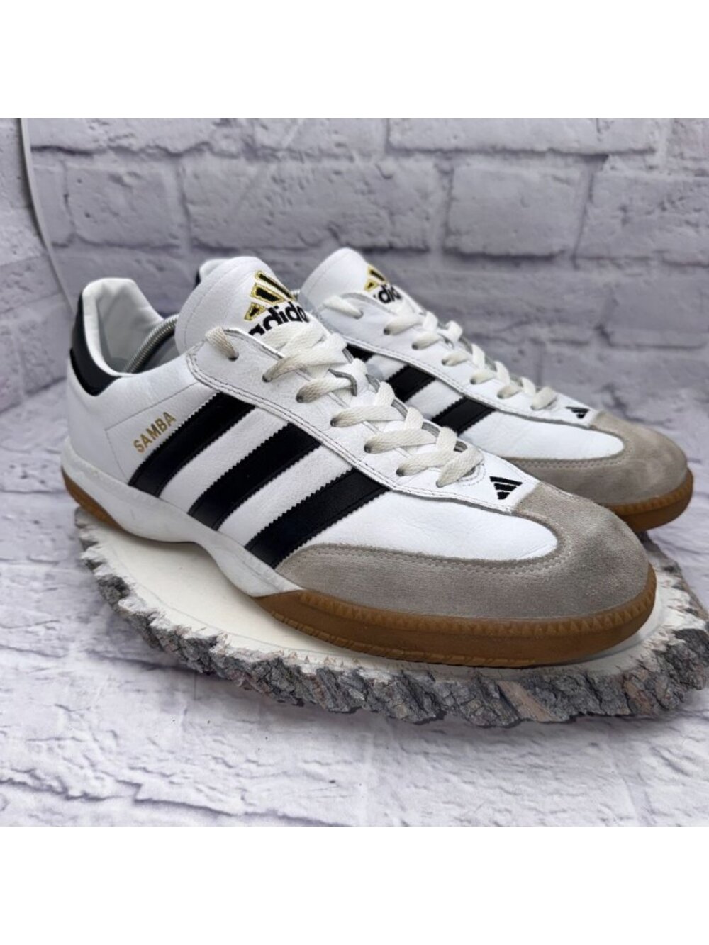 Adidas Samba Millennium Mens Size 12.5 White Black Gum Shoes Sneakers 661694